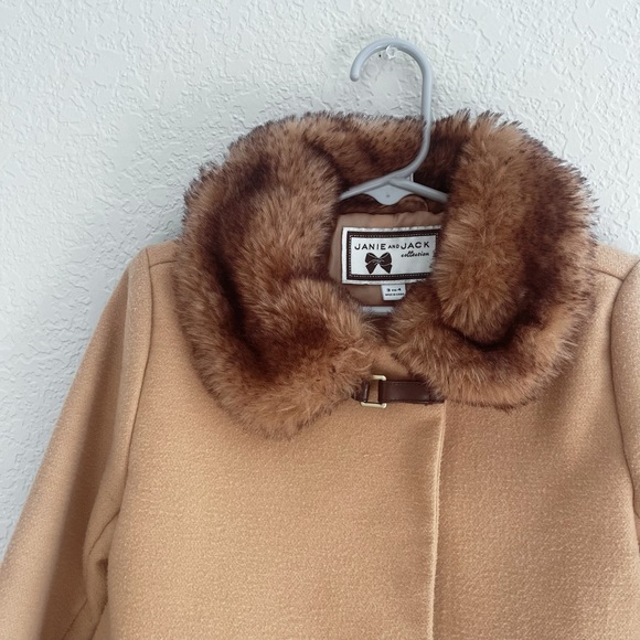 Janie and Jack Girls Fur Trim Coat - Picture 3 of 6